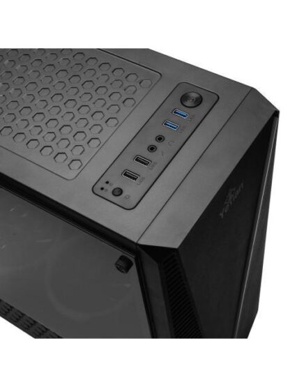GABINETE YEYIAN CRESCENT MASTER CON VENTANA MIDI TOWER ATX-MICRO-ATX-MINI-ITX USB 3.0 SIN FUENTE 3 VENTILADORES INSTALADOS ARGB NEGRO - Image 2