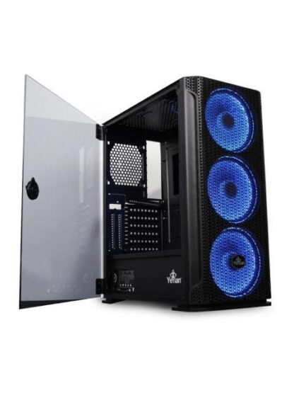 GABINETE YEYIAN HOLLOW 2500 CON VENTANA MIDI TOWER ATX-EATX-ITX-MICRO ATX USB 3.2 SIN FUENTE 3 VENTILADORES ARGB INSTALADOS NEGRO - Image 3