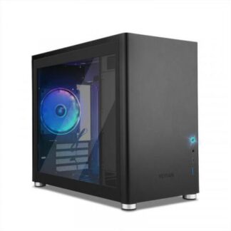 GABINETE YEYIAN HUSSAR CON VENTANA MINI TOWER MICRO-ATX-MINI-ITX USB 3.2 SIN FUENTE 1 VENTILADOR INSTALADO NEGRO