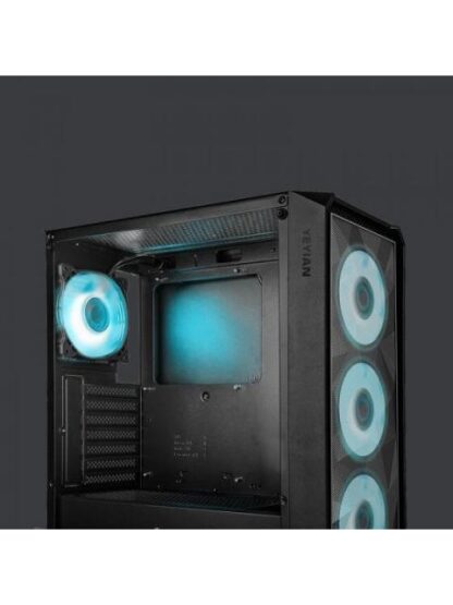 GABINETE YEYIAN LANCER CON VENTANA MIDI-TOWER ATX-MICRO-ATX-MINI-ITX USB 3.0-2.0 SIN FUENTE 4 VENTILADORES ARGB INSTALADOS NEGRO - Image 4