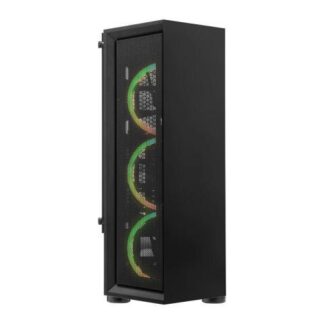 GABINETE YEYIAN VENTLE MASTER CON VENTANA MIDI-TOWER MICRO ATX-ATX USB 2.0-3.0 SIN FUENTE 3 VENTILADORES ARGB INSTALADOS NEGRO