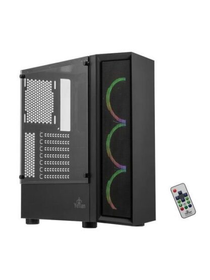 GABINETE YEYIAN VENTLE MASTER CON VENTANA MIDI-TOWER MICRO ATX-ATX USB 2.0-3.0 SIN FUENTE 3 VENTILADORES ARGB INSTALADOS NEGRO - Image 2
