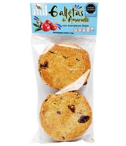 GALLETAS DE AMARANTO CON ARANDANOS 140 G POWER FOODS C 12