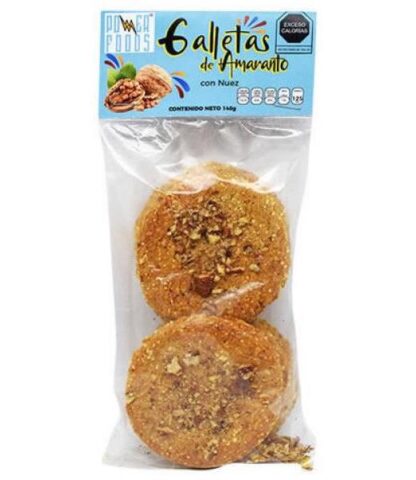 GALLETAS DE AMARANTO CON NUEZ 140 G POWER FOODS C 12