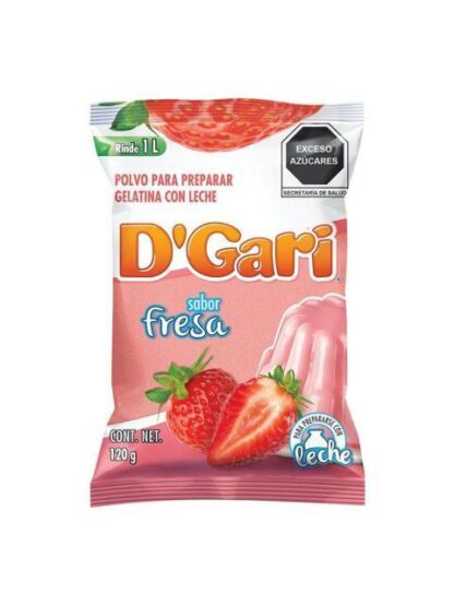 GELATINA DGARI SABOR LECHE FRESA 120 GR