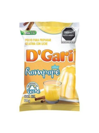 GELATINA DGARI SABOR LECHE ROMPOPE 120 GR