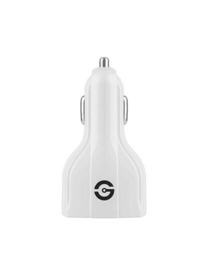GETTTECH CARGADOR DE COCHE CON 3 PUERTOS USB 1 DE CARGA RAPIDA MODELO VISTOK COLOR BLANCO TAMANO COMPACTO MOD. GCC30FC01