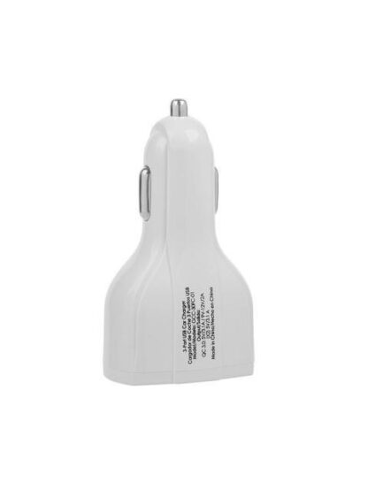 GETTTECH CARGADOR DE COCHE CON 3 PUERTOS USB 1 DE CARGA RAPIDA MODELO VISTOK COLOR BLANCO TAMANO COMPACTO MOD. GCC30FC01 - Image 3