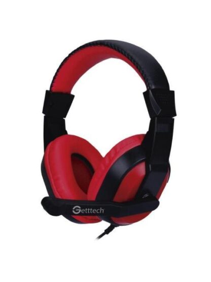 GETTTECH DIADEMA CON MICROFONO COLOR NEGRO ROJO CONECTOR STEREO DE 3.5MM SENSIBILIDAD EFICIENTE DE GRAN DURABILIDAD MOD. GH2100