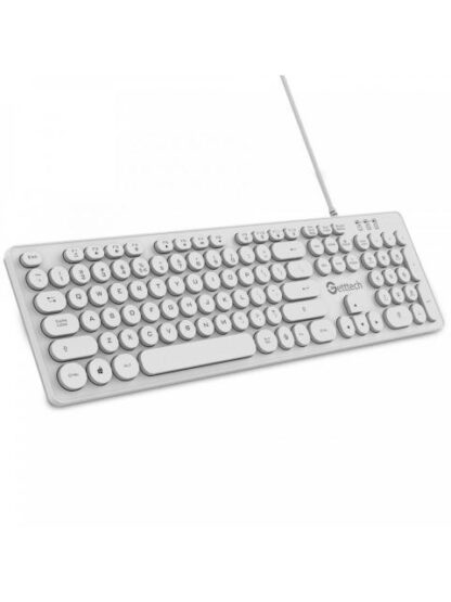 GETTTECH TECLADO RETROILUMINADO IGNITE BLANCO 105 TECLAS CONEXION USB ABS FRENTE Y GALVANIZADO ATRAS MOD. GTI20201B - Image 3