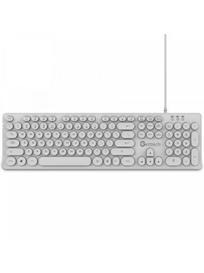 GETTTECH TECLADO RETROILUMINADO IGNITE BLANCO 105 TECLAS CONEXION USB ABS FRENTE Y GALVANIZADO ATRAS MOD. GTI20201B - Image 8