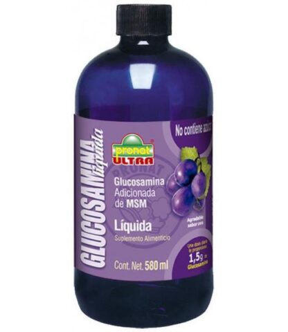 GLUCOSAMINA LIQUIDA CON MSM SABOR UVA 580 ML. (FORMULA CON MEMBR PRONAT