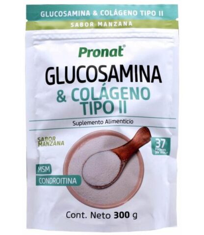 GLUCOSAMINA Y COLAGENO TIPO II SAB MANZANA 300 G PRONAT