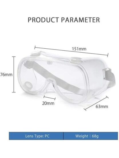 GOGGLES DE PROTECCION GKSA01B KSA 4 VALVULAS DE RESPIRACION GRADO MEDICO ELASTICO DE SUJECION Y FIJACION DE SELLADO PARA OJOS ANTI EMPANANTE - Image 2