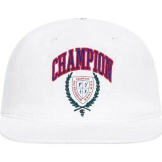 GORRA CHAMPION LAUREL SHIELD FLAT BRIM ADJUSTABLE HAT BLANCO CHAMPION