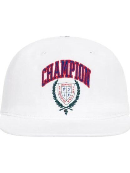 GORRA CHAMPION LAUREL SHIELD FLAT BRIM ADJUSTABLE HAT BLANCO CHAMPION