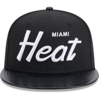 GORRA MIAMI HEAT NBA FAUX LEATHER 9FIFTY SNAPBACK NEGRO NEW ERA CAP