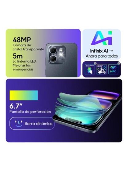 INFINIX HOT 50I 256 GB ROM 4 GB + 4 GB RAM DUAL SIM COLOR GRIS - Image 2
