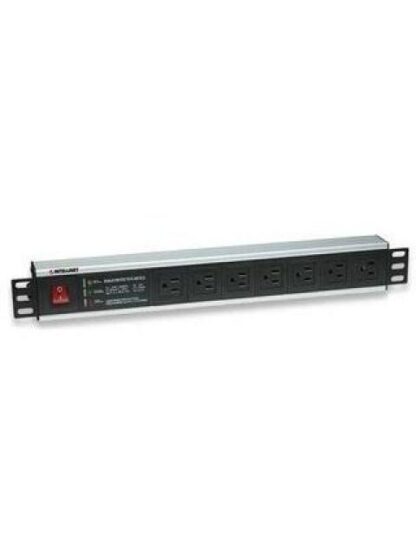 INTELLINET BARRA MULTICONTACTO DE 7 POSICIONES PARA RACK-GABINETE 19 - TIPO EEUU