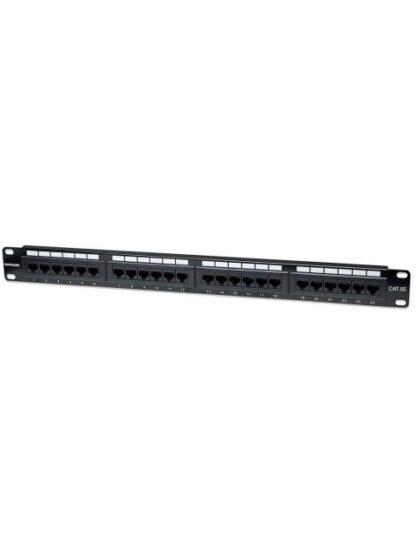 INTELLINET PANEL DE PARCHEO CAT5E 24 PUERTOS RJ-45 1U NEGRO