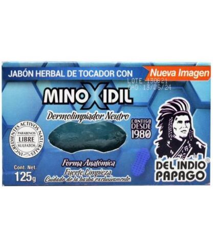 JABON CON MINOXIDIL 125 G DEL INDIO PAPAGO