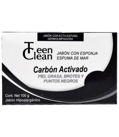 JABON ESPONJA DE CARBON ACTIVADO 100 G TEEN CLEAN