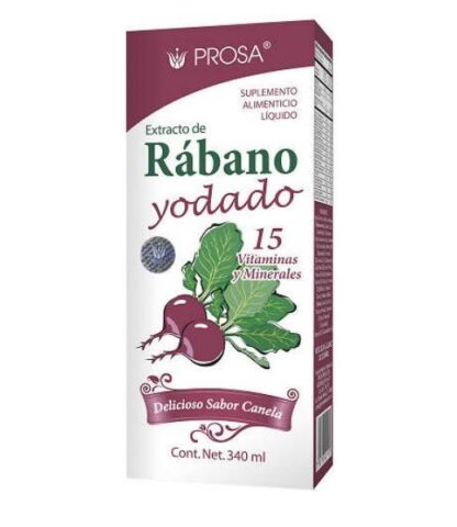 JARABE EXTRACTO RABANO YODADO 340ML. 15 VIT Y MINERALES PROSA