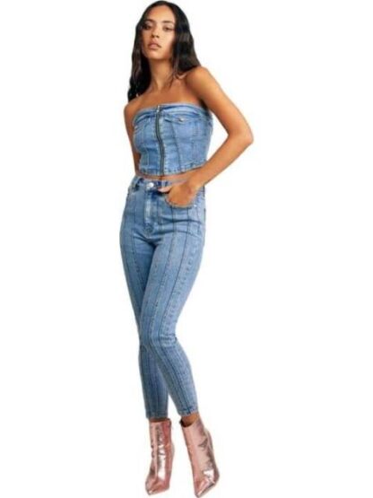 JEANS CINTURA SUPERALTA GRIS ATMOSPHERE DNM