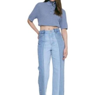 JEANS CORTE RECTO CINTURA ALTA AZUL ATMOSPHERE DNM