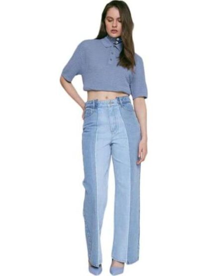 JEANS CORTE RECTO CINTURA ALTA AZUL ATMOSPHERE DNM