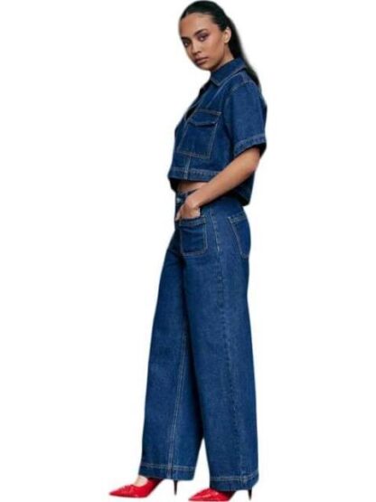 JEANS CORTE RECTO CINTURA ALTA AZUL INDIGO ATMOSPHERE DNM - Image 3