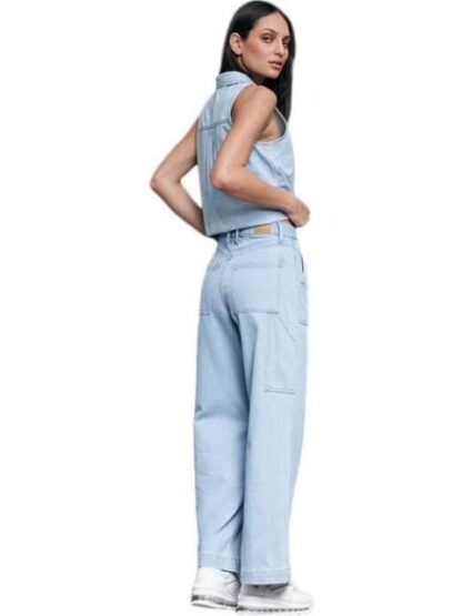 JEANS CORTE WIDE LEG CINTURA ALTA BLEACH ATMOSPHERE DNM - Image 2
