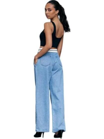 JEANS CORTE WIDE LEG CINTURA ALTA BLEACH ATMOSPHERE DNM - Image 2