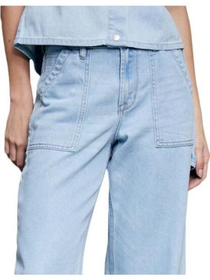 JEANS CORTE WIDE LEG CINTURA ALTA BLEACH ATMOSPHERE DNM - Image 3