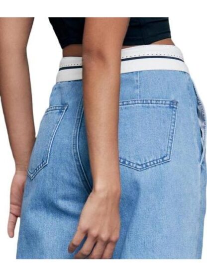 JEANS CORTE WIDE LEG CINTURA ALTA BLEACH ATMOSPHERE DNM - Image 5
