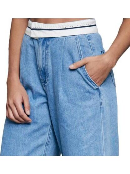 JEANS CORTE WIDE LEG CINTURA ALTA BLEACH ATMOSPHERE DNM - Image 6