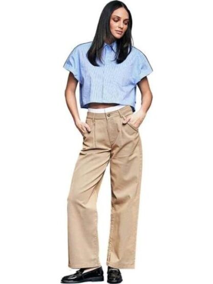 JEANS CORTE WIDE LEG CINTURA ALTA CAMEL ATMOSPHERE DNM - Image 2