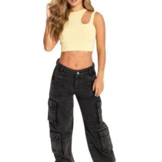 JEANS MOM CINTURA ALTA NEGRO FERGINO