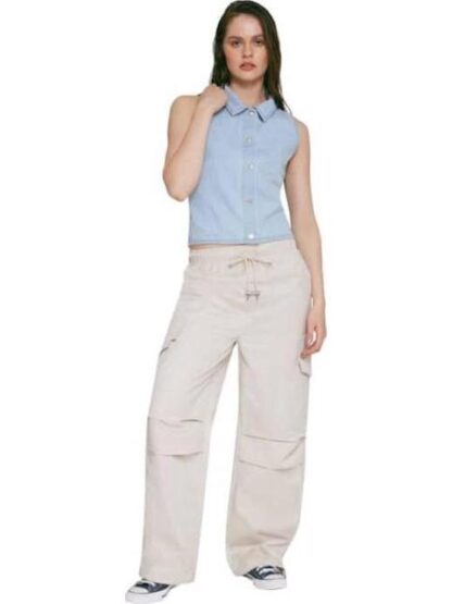 JEANS PARACHUTE CINTURA REGULAR BEIGE SANTA LOLA