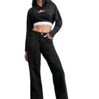 JEANS RECTOS CINTURA ALTA NEGRO ATMOSPHERE DNM