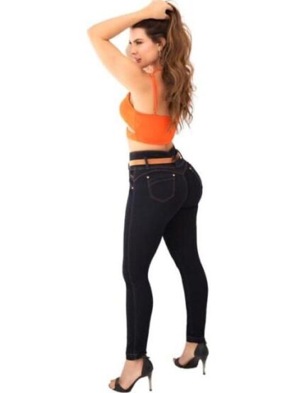 JEANS SKINNY CINTURA SUPER ALTA AZUL INDIGO FERGINO - Image 3