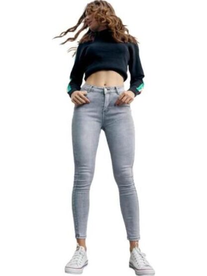 JEANS SUPERSKINNY CINTURA ALTA GRIS ATMOSPHERE DNM
