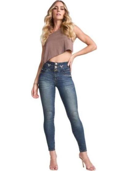 JEANS SUPERSKINNY CINTURA ALTA GRIS SEVEN JEANS