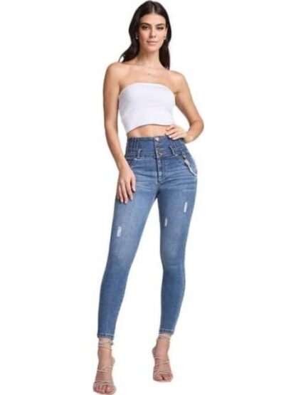 JEANS SUPERSKINNY CINTURA SUPERALTA GRIS SEVEN JEANS