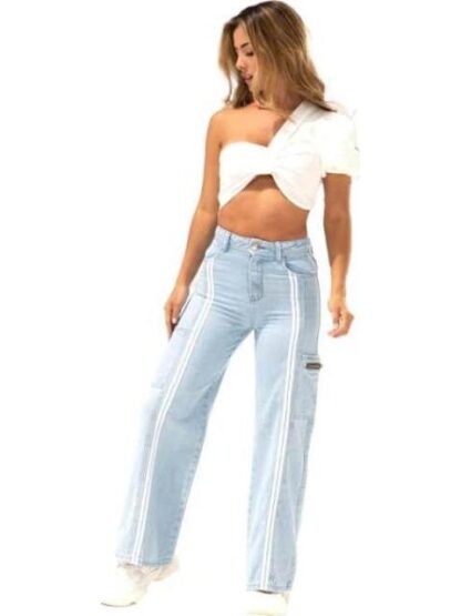 JEANS WIDE LEG CINTURA ALTA BLEACH FERGINO