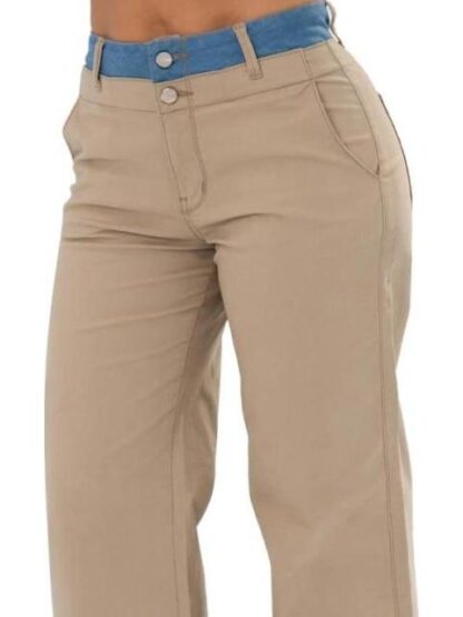 JEANS WIDE LEG CINTURA REGULAR BEIGE FERGINO - Image 2