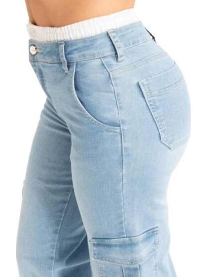 JEANS WIDE LEG CINTURA REGULAR GRIS FERGINO - Image 2