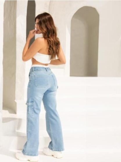 JEANS WIDE LEG CINTURA REGULAR GRIS FERGINO - Image 5