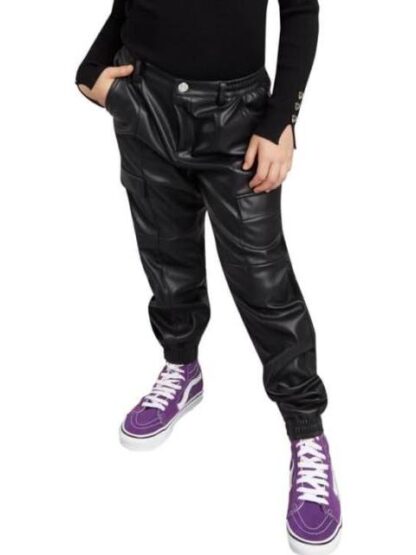 JOGGER PU JOGGER DE PU CON BOLSAS CARGO NEGRO HOLLY LAND KIDS - Image 2