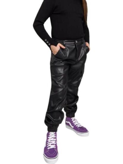 JOGGER PU JOGGER DE PU CON BOLSAS CARGO NEGRO HOLLY LAND KIDS - Image 3